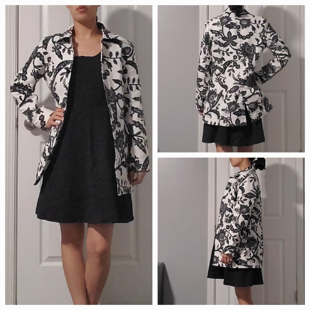 Weatherproof black and white floral coat/jacket